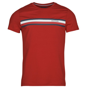 Clothing Men short-sleeved t-shirts Tommy Hilfiger RWB MONOTYPE CHEST STRIPE TEE Red