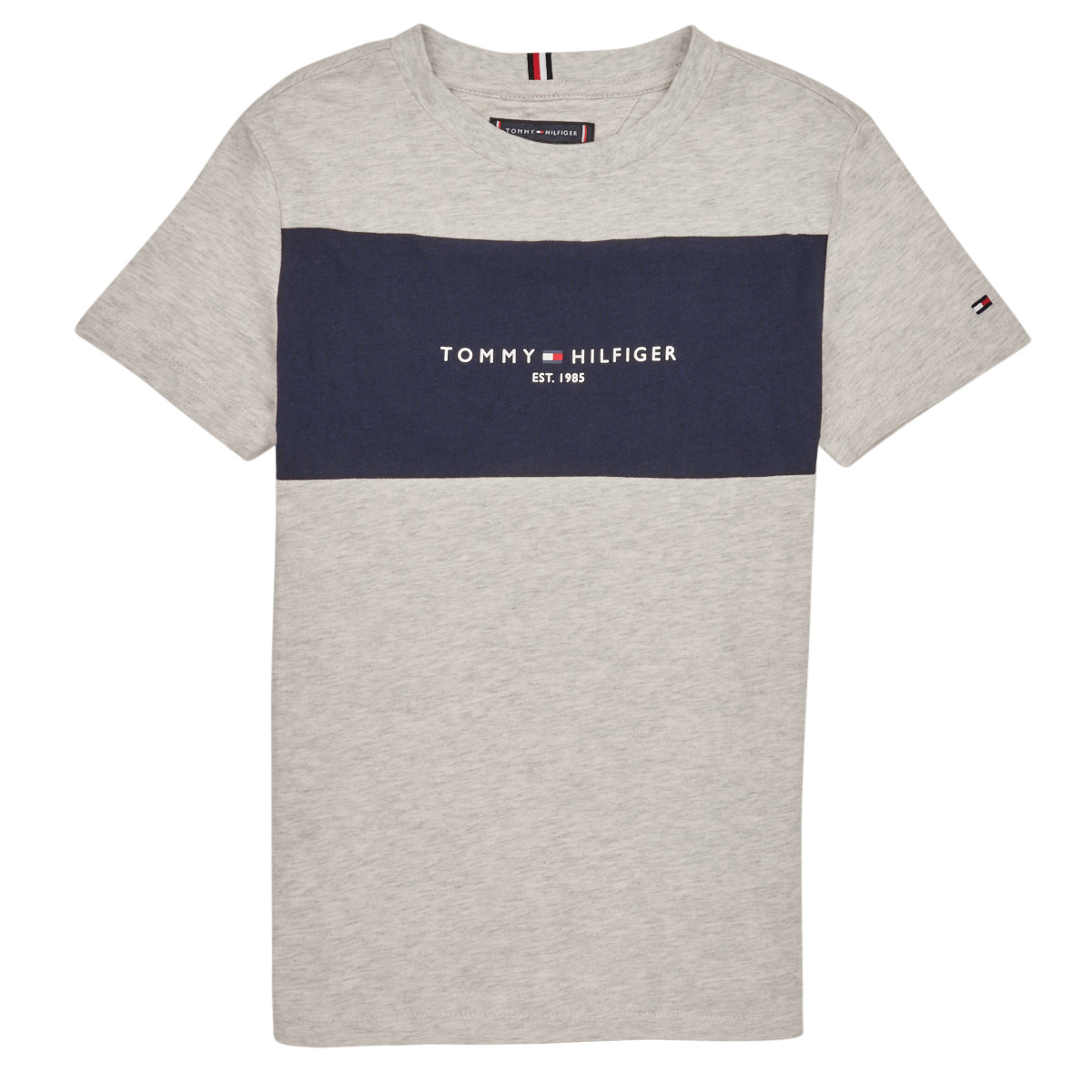 Clothing Boy short-sleeved t-shirts Tommy Hilfiger ESSENTIAL COLORBLOCK TEE S/S Grey