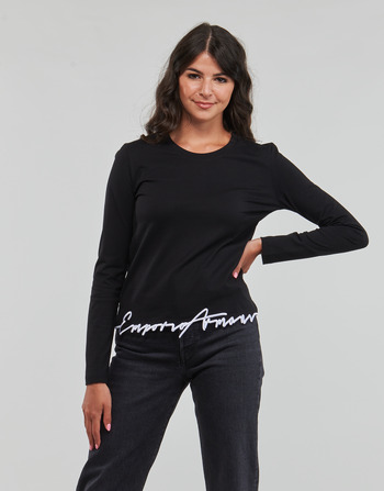 Clothing Women Long sleeved shirts Emporio Armani 6R2T8H Black / White