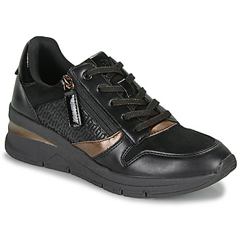 Shoes Women Low top trainers Tamaris 23702-096 Black / Coppery