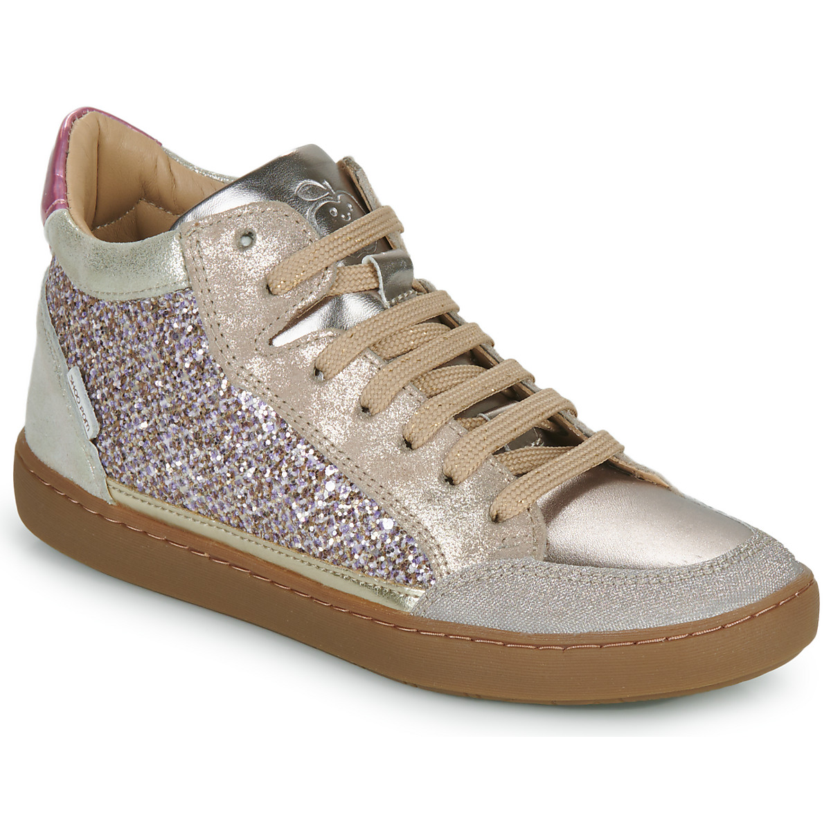 Shoes Girl High top trainers Shoo Pom PLAY CONNECT Beige / Gold