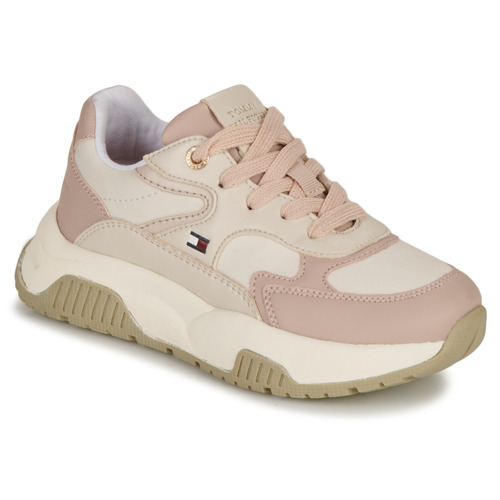 Shoes Girl Low top trainers Tommy Hilfiger T3A9-33001-0208A295 Pink / Beige