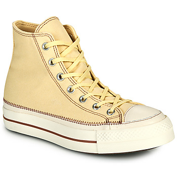 Shoes Women High top trainers Converse CHUCK TAYLOR ALL STAR LIFT PLATFORM CONTRAST STITCHING Beige