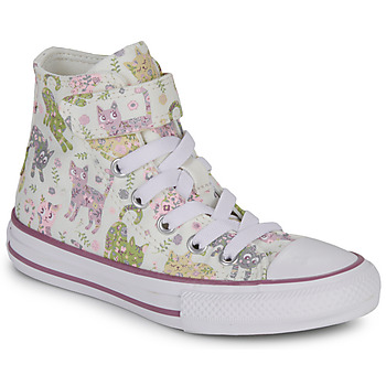 Shoes Girl High top trainers Converse CHUCK TAYLOR ALL STAR EASY-ON FELINE FLORALS White / Multicolour