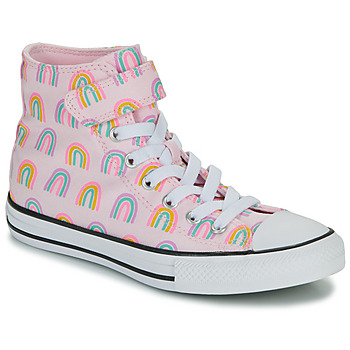 Shoes Girl High top trainers Converse CHUCK TAYLOR ALL STAR EASY ON RAINBOWS Pink / Multicolour