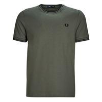 Clothing Men short-sleeved t-shirts Fred Perry TWIN TIPPED T-SHIRT Green