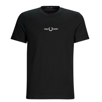 Clothing Men short-sleeved t-shirts Fred Perry EMBROIDERED T-SHIRT Black