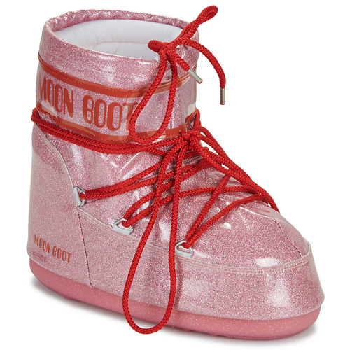 Shoes Women Snow boots Moon Boot MB ICON LOW GLITTER Pink / Red