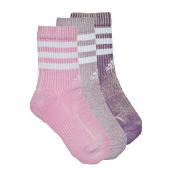 Accessorie Women Sports socks Adidas Sportswear 3S C CRW WASH3P Violet / Pink