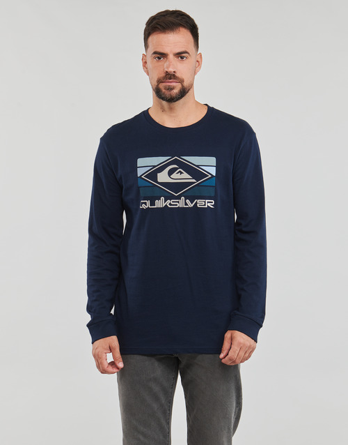Quiksilver QS RAINBOW LS Blue - Free delivery | Spartoo NET ! - Clothing  Long sleeved shirts Men