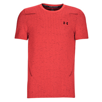 Clothing Men short-sleeved t-shirts Under Armour Seamless Grid SS Bordeaux