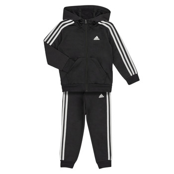 Clothing Children Tracksuits Adidas Sportswear LK 3S SHINY TS Black / White