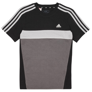 Clothing Boy short-sleeved t-shirts Adidas Sportswear 3S TIB T Black / Grey / White