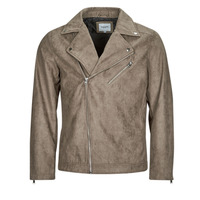 Clothing Men Leather jackets / Imitation le Jack & Jones JJROCKY FAUX SUEDE BIKER JACKET Beige