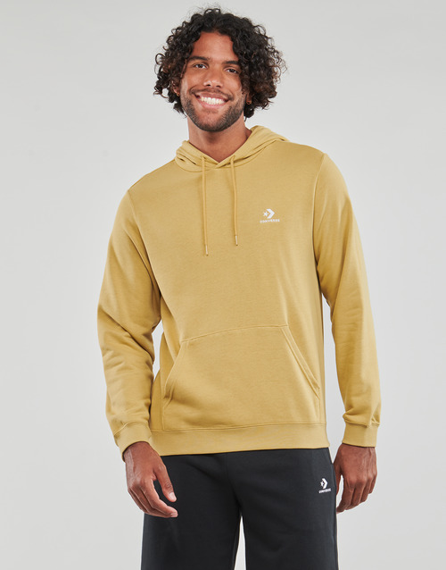 Converse GO-TO delivery STAR Men PULLOVER CHEVRON Yellow Clothing ! EMBROIDERED - Free - sweaters | NET HOODIE Spartoo