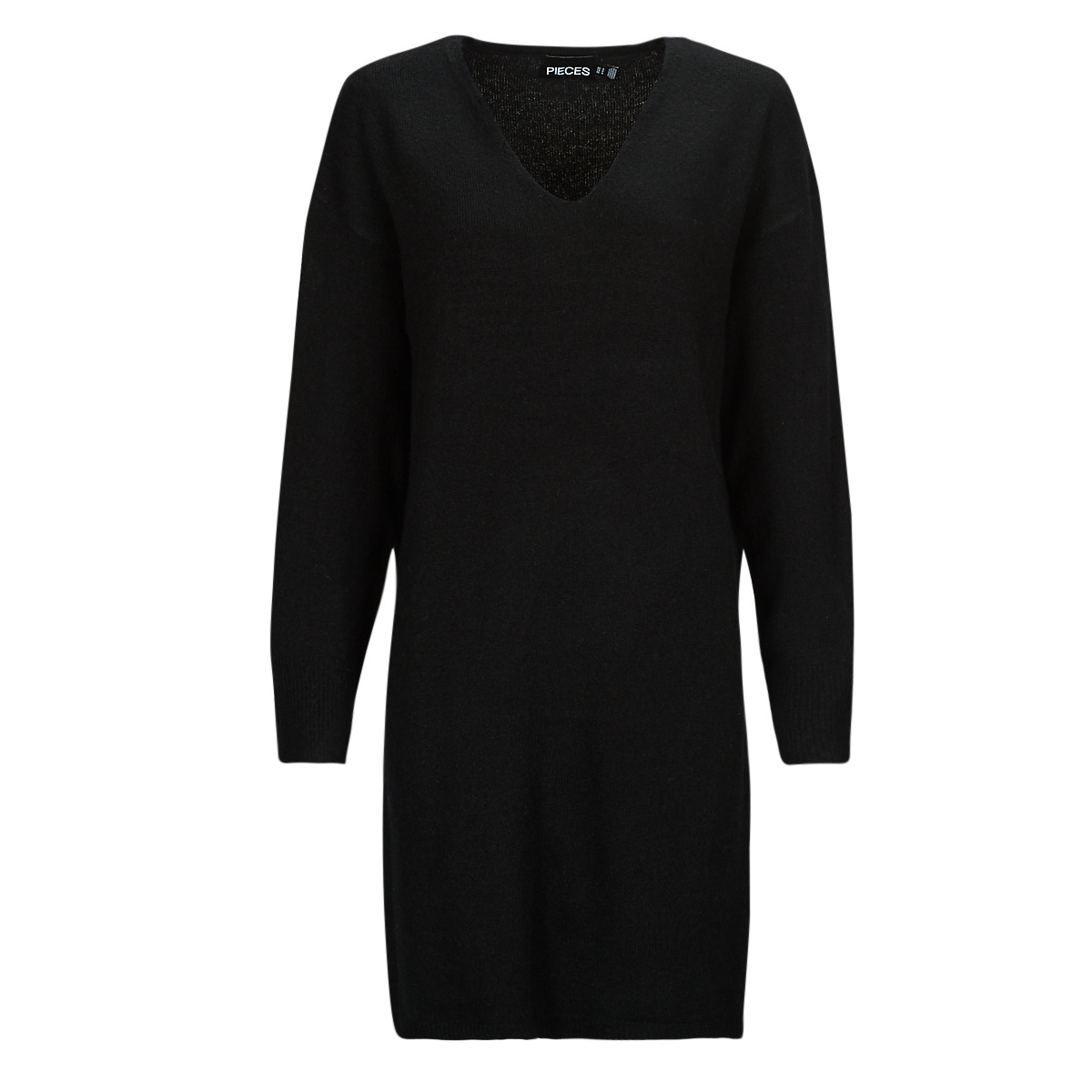 Pieces PCJULIANA LS V-NECK KNIT DRESS NOOS BC Black - Free delivery |  Spartoo NET ! - Clothing Short Dresses Women