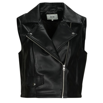 Clothing Women Leather jackets / Imitation le JDY JDYNEWETTA FAUX LEATHER WAISTC. OTW SIE Black