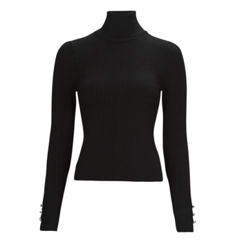 Clothing Women jumpers Only ONLLORELAI LS CABLE ROLLNECK KNT Black
