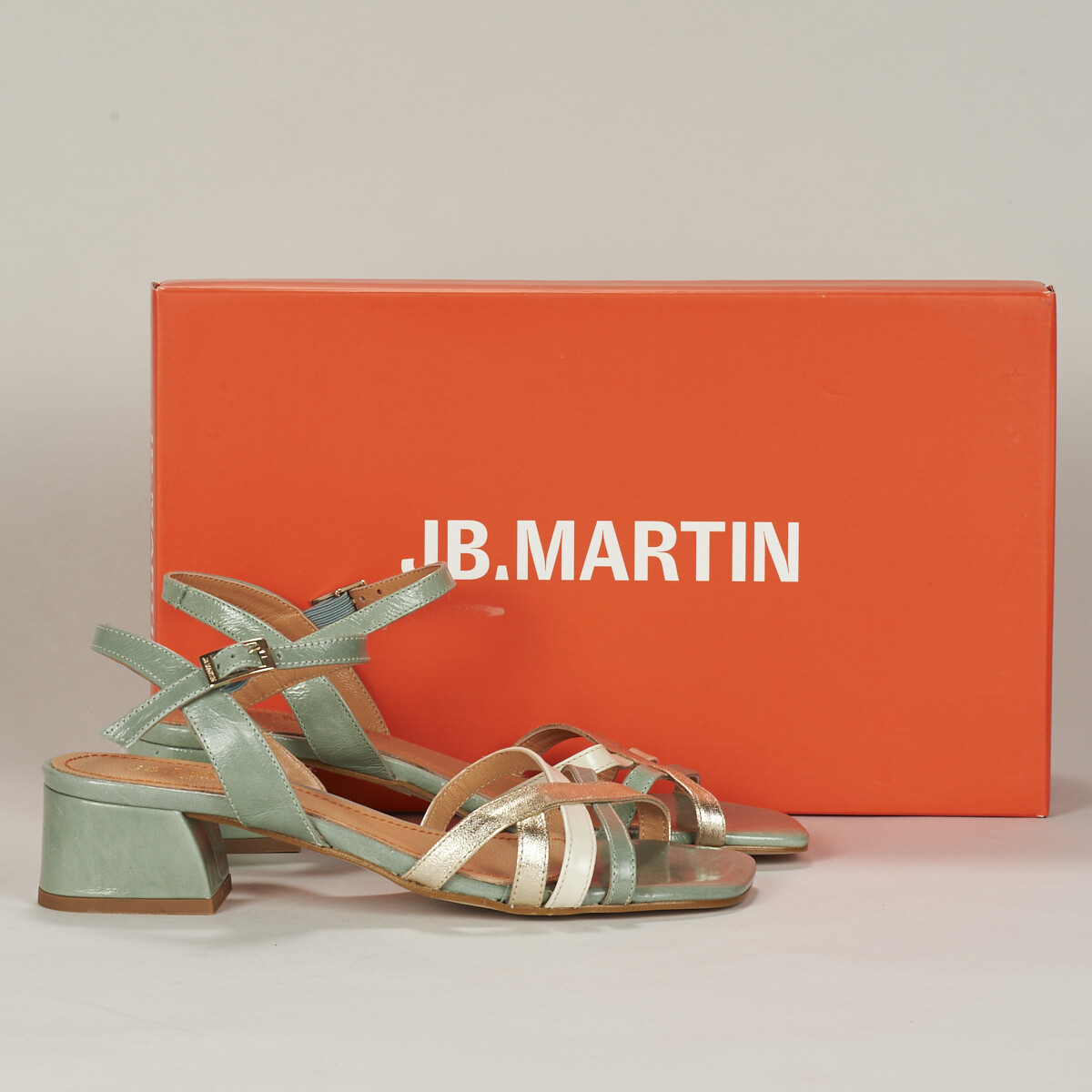 Shoes Women Sandals JB Martin VICTORIA Vintage / Sauge / Chalk / Gold