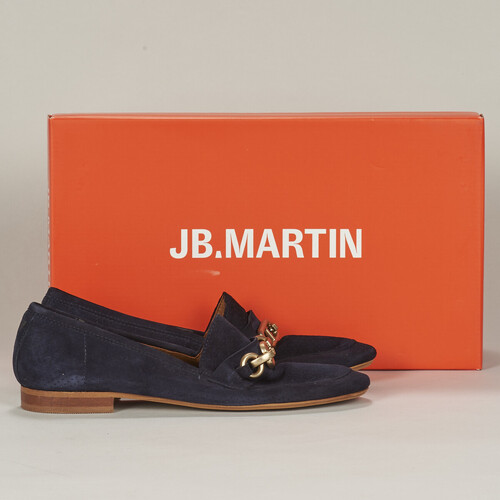 Shoes Women Loafers JB Martin FRANCHE BIJOU Goat / Velvet / Perfo / Marine