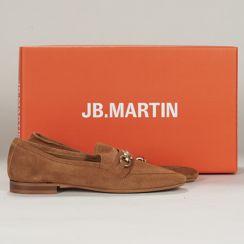 Shoes Women Loafers JB Martin FRANCHE BIJOU Goat / Velvet / Perfo / Camel