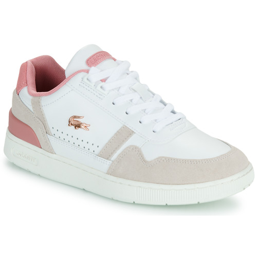 Shoes Women Low top trainers Lacoste T-CLIP White / Pink