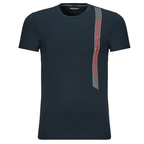 Clothing Men short-sleeved t-shirts Emporio Armani UNDERLINED LOGO Marine