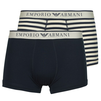 Underwear Men Boxer shorts Emporio Armani YARN DYED STRIPES X2 Marine / Beige