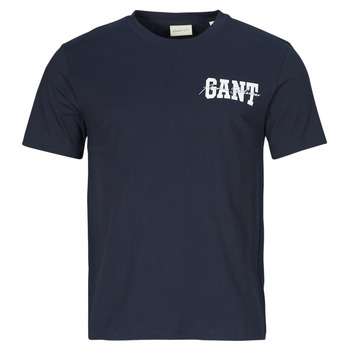 Clothing Men short-sleeved t-shirts Gant ARCH SCRIPT SS T-SHIRT Marine