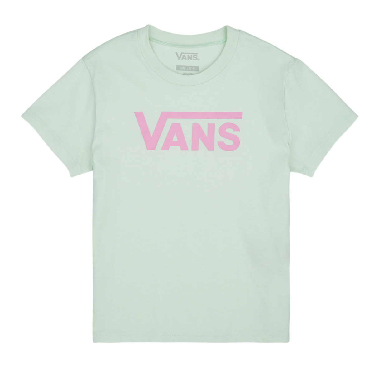 Clothing Girl short-sleeved t-shirts Vans FLYING V CREW GIRLS Green / Pink