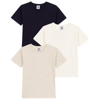 Clothing Children short-sleeved t-shirts Petit Bateau A0A8H X3 White / Beige / Black