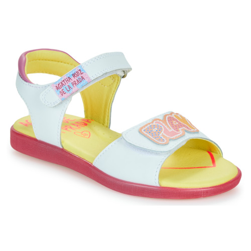 Shoes Girl Sandals Agatha Ruiz de la Prada SANDALIA PLAY White / Pink