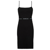 Clothing Women Short Dresses Calvin Klein Jeans LOGO ELASTIC STRAPPY DRESS Black