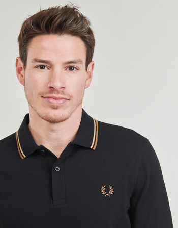 Fred Perry TWIN TIPPED FRED PERRY SHIRT Black / Brown