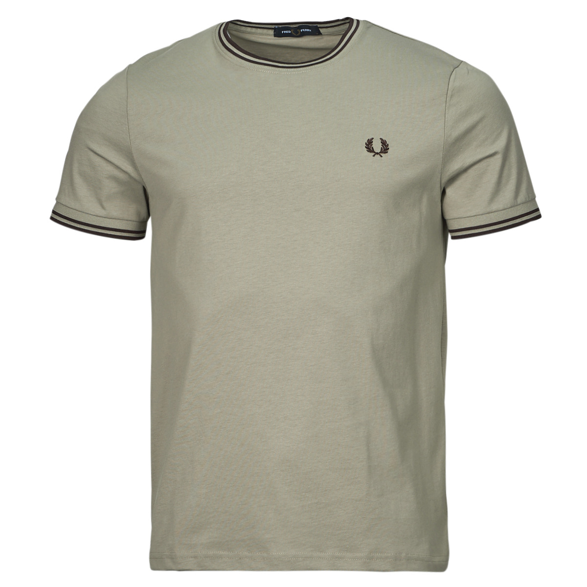 Clothing Men short-sleeved t-shirts Fred Perry TWIN TIPPED T-SHIRT Grey