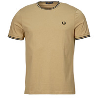 Clothing Men short-sleeved t-shirts Fred Perry TWIN TIPPED T-SHIRT Beige / Black