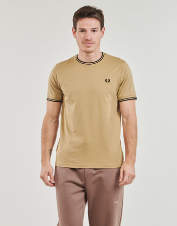 Fred Perry TWIN TIPPED T-SHIRT Beige / Black