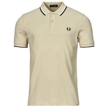 Clothing Men short-sleeved polo shirts Fred Perry TWIN TIPPED FRED PERRY SHIRT Ecru / Black