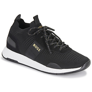 Shoes Men Low top trainers BOSS Titanium_Runn_knst_N Black / Gold