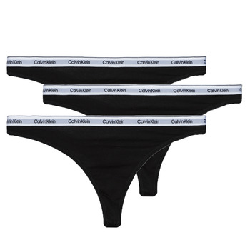 Underwear Women G-strings / Thongs Calvin Klein Jeans THONG 3PK X3 Black / Black / Black