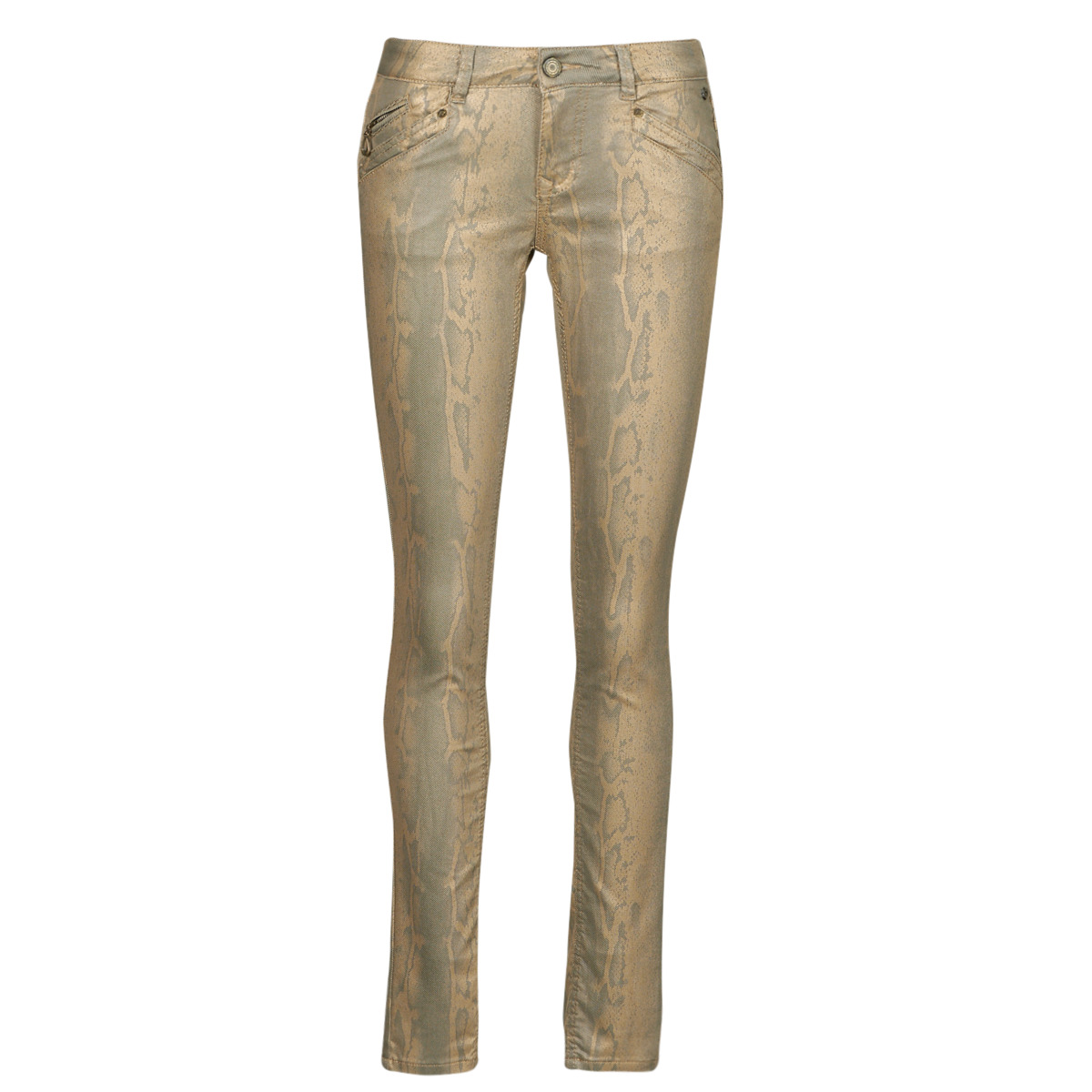 Clothing Women slim jeans Freeman T.Porter KAYLEE GOLDY Gold