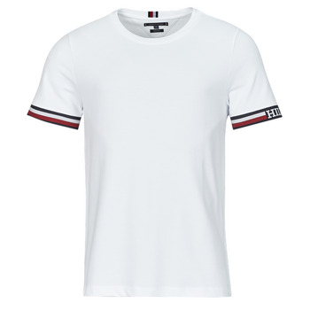 Clothing Men short-sleeved t-shirts Tommy Hilfiger MONOTYPE BOLD GSTIPPING TEE White