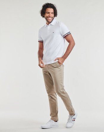 Tommy Hilfiger MONOTYPE FLAG CUFF SLIM FIT POLO White