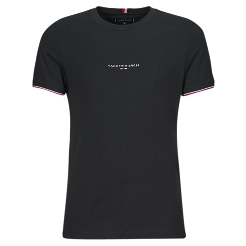Clothing Men short-sleeved t-shirts Tommy Hilfiger TOMMY LOGO TIPPED TEE Black
