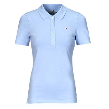 Clothing Women short-sleeved polo shirts Tommy Hilfiger 1985 SLIM PIQUE POLO SS Blue / Sky