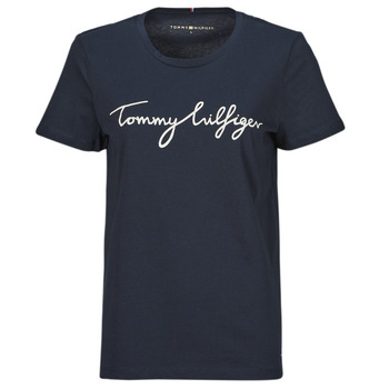Clothing Women short-sleeved t-shirts Tommy Hilfiger HERITAGE CREW NECK GRAPHIC TEE Marine