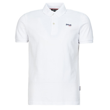 Clothing Men short-sleeved polo shirts Schott PS JAMES 3 White