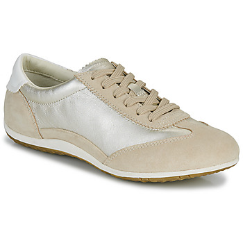 Shoes Women Low top trainers Geox D VEGA Beige / Gold