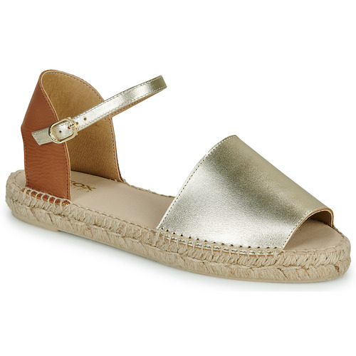 Shoes Women Sandals Geox D LAMPEDUSA Gold / Brown