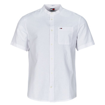 Clothing Men short-sleeved shirts Tommy Jeans TJM REG MAO LINEN BLEND SS SHIRT White